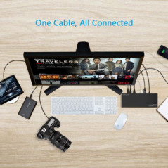 Wavlink USB-C Ultra 5K Laptop Docking Station with 6x USB3.0, 4K Dual Video Outputs, Gigabit Ethernet, Audio WL-UG69DK1