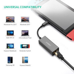 UGREEN USB Type C to 10/100/1000M Ethernet Adapter (Black) 50307