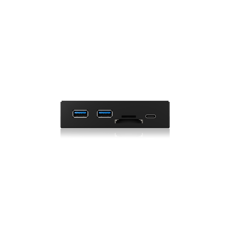 ICY BOX IB-HUB1417-i3 Frontpanel with USB 3.0 Type-C and Type-A hub with card reader