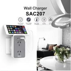 HUNTKEY SAC207 SMART WALL CHARGER with 2 AC and 2 USB combined 2.4A (TWIN PACK)