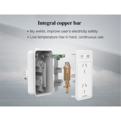 HUNTKEY SAC207 SMART WALL CHARGER with 2 AC and 2 USB combined 2.4A (TWIN PACK)