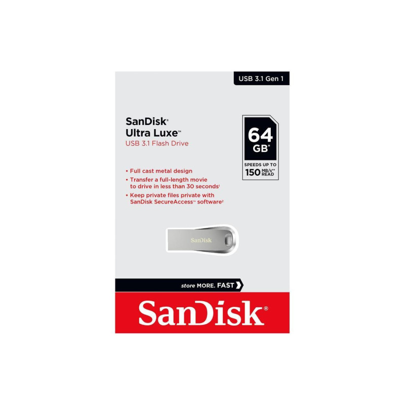 SANDISK SDCZ74-064G-G46 64G  ULTRA LUXE PEN DRIVE 150MB USB 3.0 METAL