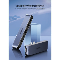 UGREEN 50775 Dual Type-C 5 in 1 Adapter (3xUSB3.0, USB-C Female, PD Converter)
