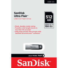 SANDISK 512GB SDCZ73-512G ULTRA FLAIR USB 3.0 FLASH DRIVE upto 150MB/s