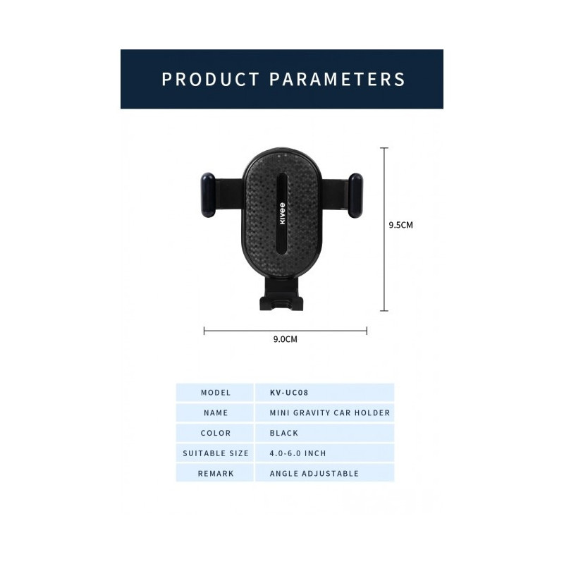 KIVEE UC08 Car Gravity holder Black
