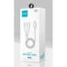 KIVEE CH061 USB to 3 IN 1 Charging Cable 1.2M Silver