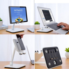 Full Motion 3 in 1 Smartphone Tablet and Notebook Holder Black