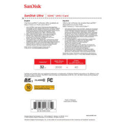 SanDisk Ultra 32GB SDHC UHS-I Class 10 U1 Memory Card - 120MB/s