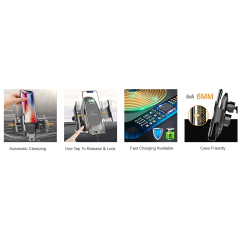 C366: Automatic Clamping Wireless Car Charger,with backlight