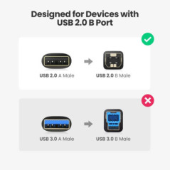 UGREEN USB 2.0 A Male to B Male Printer Cable 5m (Black) 10352