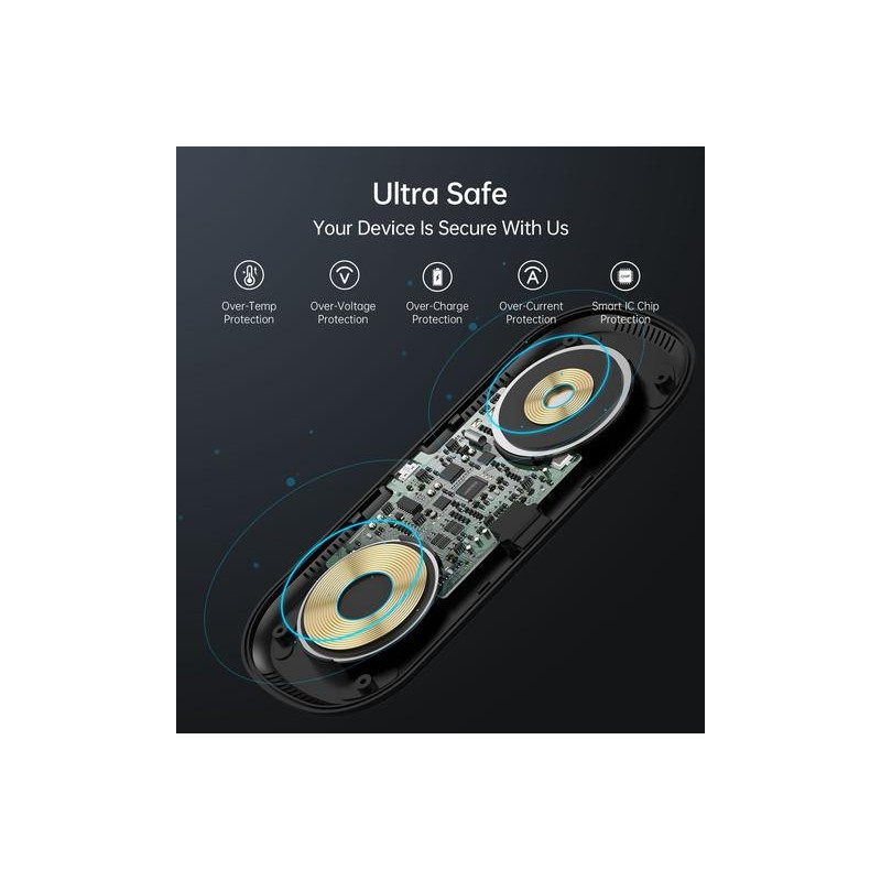 Choetech T570-S 2-in-1 Wireless Charger, 10W Max Wireless Charging Pad with Adapter for Galaxy Watch
