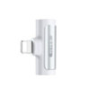 KIVEE AD11 iPhone 8-pin to iPhone 8-pin Audio + Charging + Phone Call Adapter White