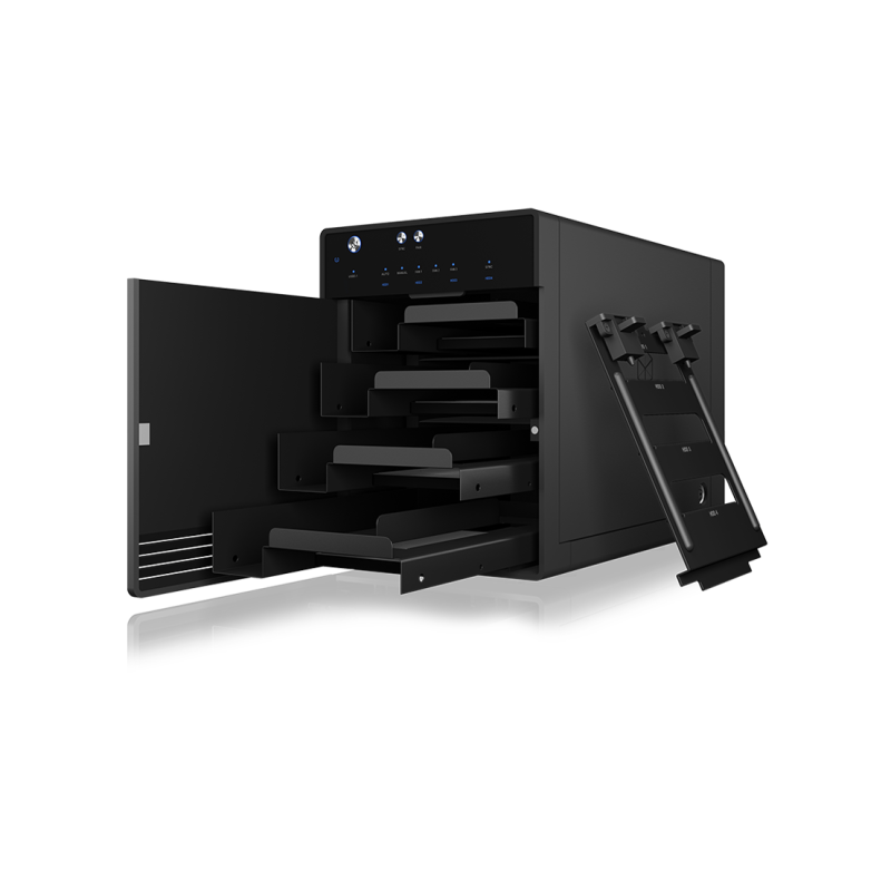 ICY BOX SINGLE enclosure for 4x HDD/SSD with USB 3.1 (Gen 2) Type-C interface and fan
