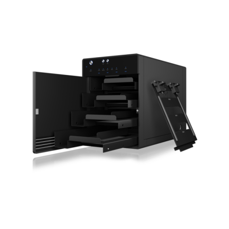 ICY BOX SINGLE enclosure for 4x HDD/SSD with USB 3.1 (Gen 2) Type-C interface and fan
