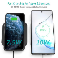 CHOETECH T511S-MIX Qi Certified Fast Wireless Charging Pad Black And White 2 Pack