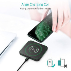 CHOETECH T511S-MIX Qi Certified Fast Wireless Charging Pad Black And White 2 Pack