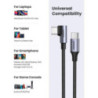 UGREEN 80714 USB-C 2.0 to Angle USB-C Cable Black 3M
