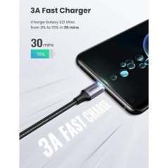 UGREEN 80714 USB-C 2.0 to Angle USB-C Cable Black 3M