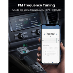 UGREEN 80910 Car Bluetooth 5.0 FM Transmitter