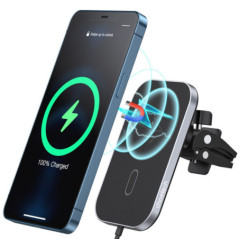 CHOETECH T200-F-V2 (201BK) 15W MagLeap Magnetic Wireless Car Charger Holder with 1M Cable