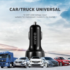 KIVEE UT61 Car Charger with Triple USB Black