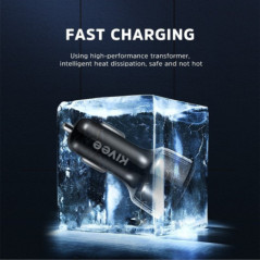 KIVEE UT61 Car Charger with Triple USB Black