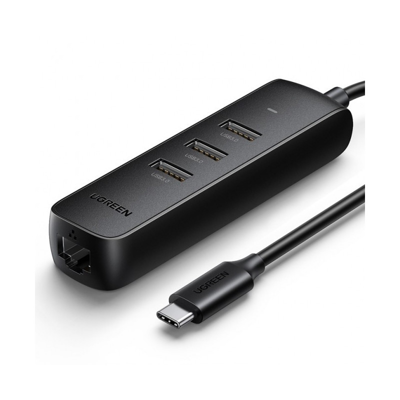 UGREEN 50627 USB-C to USB-A 3-Port Hub with RJ45 Gigabit Ethernet