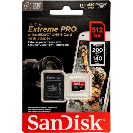 SanDisk 512GB Extreme PRO microSDXC UHS-I Card SDSQXCD-512G-GN6MA