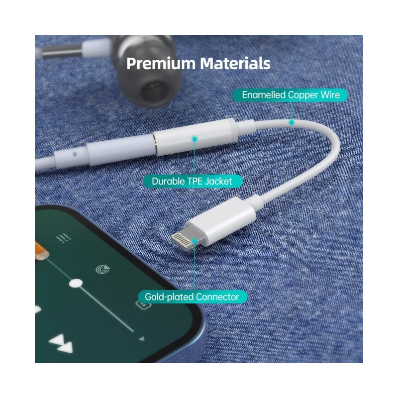 CHOETECH AUX005 Lightning to 3.5mm Headphone Adapter