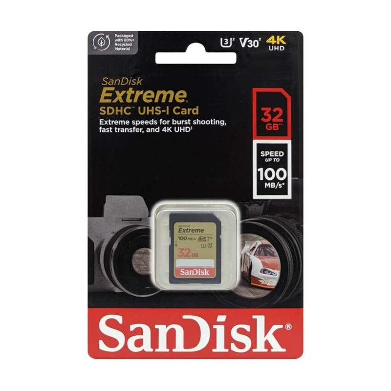 SanDisk 32GB Extreme SD UHS-I Card (SDSDXVT-032G-GNCIN)