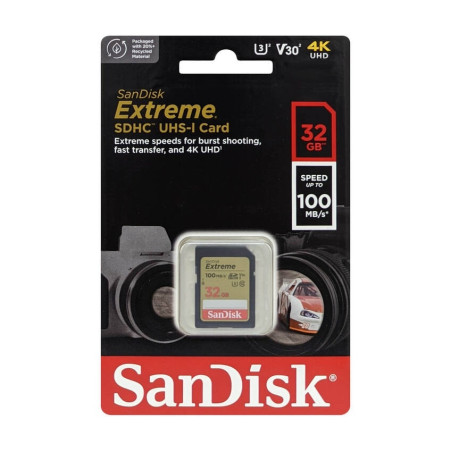 SanDisk 32GB Extreme SD UHS-I Card (SDSDXVT-032G-GNCIN)