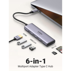 UGREEN 60383 Premium 6-in-1 USB-C Hub