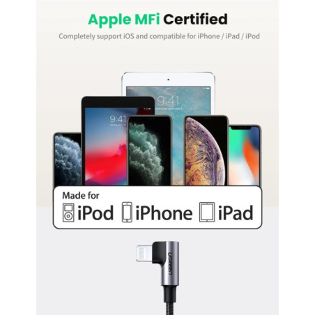 UGREEN 60763 90 Degree USB-C to Lightning Cable 1M