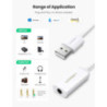 UGREEN 30712 USB A Male to 3.5 mm Aux Cable (White)