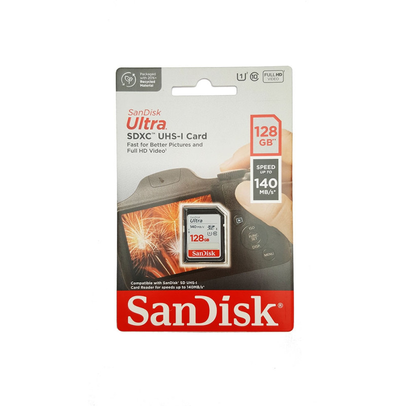 SanDisk 128GB Ultra SDXC UHS-I Card (SDSDUNB-128G-GN6IN)