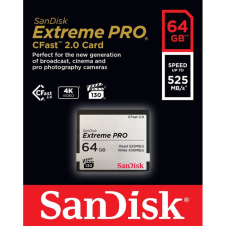 SanDisk 64GB Extreme PRO CFast 2.0 Memory Card (SDCFSP-064G-G46D)