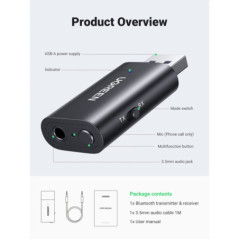UGREEN 60300 Bluetooth 5.1 Transmitter Receiver
