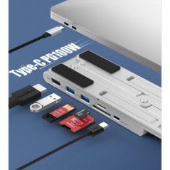CHOETECH HUB-M43 7-in-1 USB-C Multiport Adapter with Foldable Laptop Stand