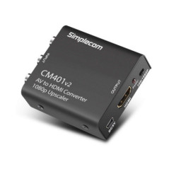 Composite AV CVBS to HDMI Video Converter 1080p Upscaler Alloy Case