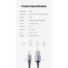 UGREEN 60163 USB-A to Lightning Charging Cable 2M Silver