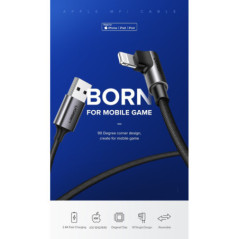 UGREEN 60521 USB-A to 8-pin Lightning 90 Degree Angel Cable 1M