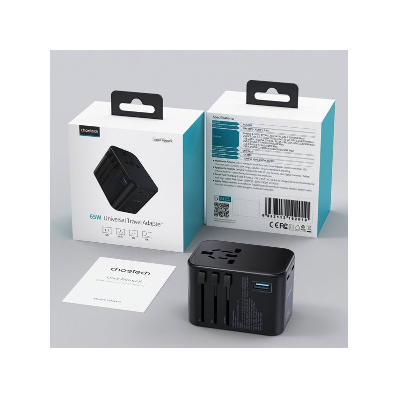 CHOETECH PD5009 65W PD Travel Wall Charger