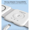 CHOETECH T588-F-WH 3-in-1 Foldable Fast Wireless Charger for Phone/Watch/Earphone