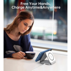 CHOETECH T588-F-WH 3-in-1 Foldable Fast Wireless Charger for Phone/Watch/Earphone