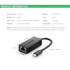 UGREEN 30287 USB-C 10/100Mbps Ethernet Adapter