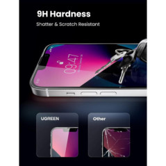 UGREEN 80969 Full Coverage HD Tempered Glass Screen Protector with Precise-Align Applicator for iPhone 13 Pro Max / 14 Plus (2-P