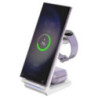 CHOETECH T608-F 15W 4-in-1 Wireless Charger Stand for iWatch and Samsung Watch (White)