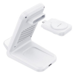 CHOETECH T608-F 15W 4-in-1 Wireless Charger Stand for iWatch and Samsung Watch (White)