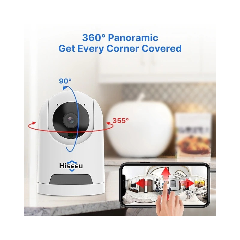Hiseeu FH2C 2MP WiFi Wireless Security Camera for Home/Baby/Pet 2-way Audio & Motion Detection