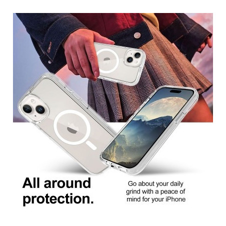 Ultimake Shockproof Transparent Magsafe Cover Case for iPhone 15 Plus (Transparent)